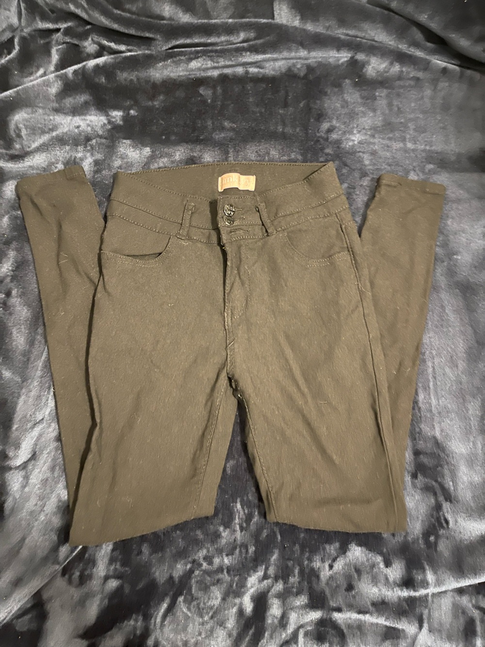 Kids Olive Stretch Slim Jeans